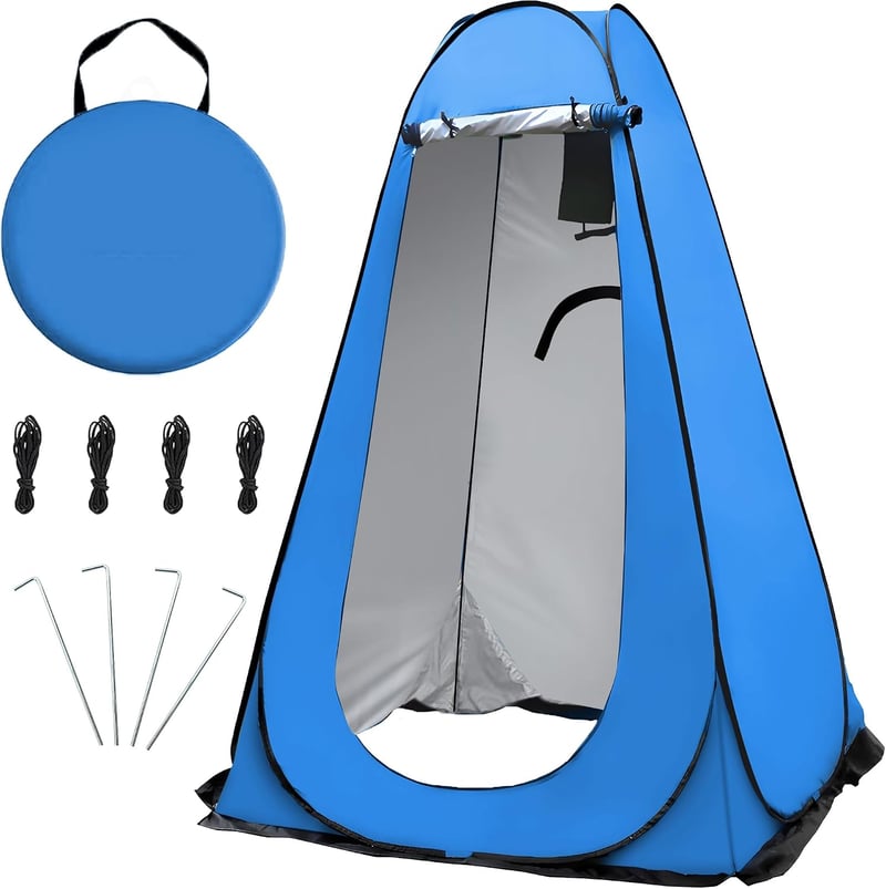 OUUTMEE Pop-Up Sátor Kék 120x120x190cm UV Védelem Strand Kemping Horgászat