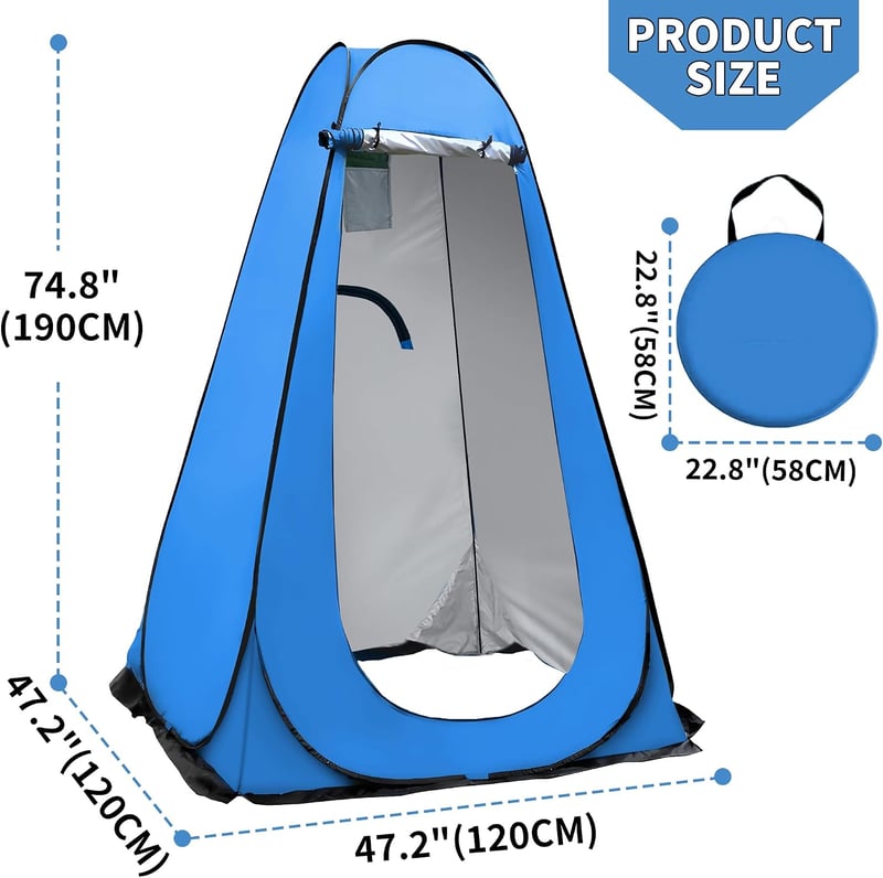 OUUTMEE Pop-Up Sátor Kék 120x120x190cm UV Védelem Strand Kemping Horgászat
