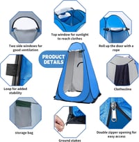 OUUTMEE Pop-Up Sátor Kék 120x120x190cm UV Védelem Strand Kemping Horgászat 3