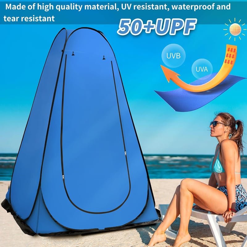 OUUTMEE Pop-Up Sátor Kék 120x120x190cm UV Védelem Strand Kemping Horgászat