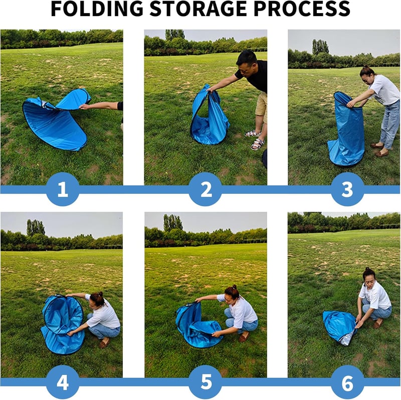 OUUTMEE Pop-Up Sátor Kék 120x120x190cm UV Védelem Strand Kemping Horgászat