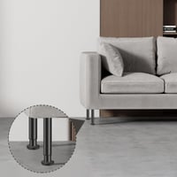 Set de 4 picioare reglabile pentru mobilă Ouxayapl, negre, din metal, pentru canapea, pat, dulap, noptieră, înălțime reglabilă 25-43 cm, cu șuruburi incluse 5