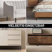 Set de 4 picioare reglabile pentru mobilă Ouxayapl, negre, din metal, pentru canapea, pat, dulap, noptieră, înălțime reglabilă 25-43 cm, cu șuruburi incluse 7