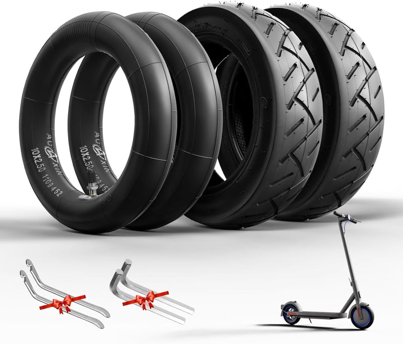 OUXI Elektromos Roller Gumi Szett 10x2.50 Belső és Külső Gumi Csomag Ninebot MAX G30 Kugoo M4 Soflow So4 Pro Kompatibilis