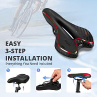 Șa de bicicletă ergonomică cu gel OUXI – Roz, design decupat, impermeabilă, respirabilă, absorbție de șocuri – MTB, cursieră, bicicletă de oraș, pentru bărbați și femei 5