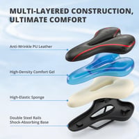 Șa de bicicletă ergonomică cu gel OUXI – Roz, design decupat, impermeabilă, respirabilă, absorbție de șocuri – MTB, cursieră, bicicletă de oraș, pentru bărbați și femei 4