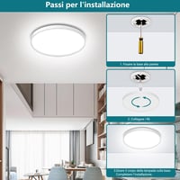 Ouyulong LED Mennyezeti Lámpa 18W 1620lm 23cm Kerek Fehér IP44 7