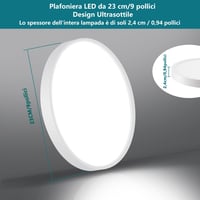 Ouyulong LED Mennyezeti Lámpa 18W 1620lm 23cm Kerek Fehér IP44 2