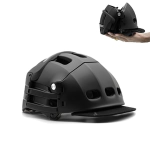 Overade Plixi sklopiva biciklistička kaciga L/XL (59-62 cm) saten crna - električni romobil, e-bike - CE EN1078 standard - 3x manji volumen