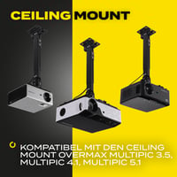 Overmax Ceiling Mount projektor tartókonzol, max. 20 kg, acél, fali/mennyezeti 8