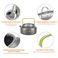 Ibric de camping portabil din aluminiu Overmont 1,2 L – Cană pentru ceai și cafea pentru drumeții, camping, picnic 2