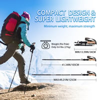 Skladacia hliníková turistická palica Overmont - 105-125 cm, čierna, palice na nordic walking, 1 pár, s príslušenstvom do každého terénu 5