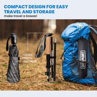 Pereche de bețe de trekking pliabile și ultraușoare din fibră de carbon Overmont – Reglabile, 105-125 cm, bețe pentru trekking și nordic walking, cu accesorii pentru teren accidentat 7