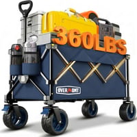 Cărucior pliabil cu roți Overmont - 200 litri, capacitate de încărcare 360 LBS, cărucior de transport cu roți mari - Albastru 1
