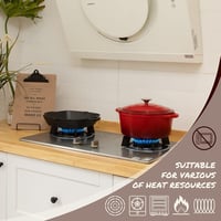 Smaltovaný liatinový hrniec Overmont s pokrievkou, 26 cm, 5,2 l – vhodný aj do rúry, na dusené jedlá, pečenie chleba, vrátane kuchárskej knihy – červený 7