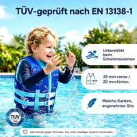Vestă de înot Ovestars pentru copii de la 2 la 9 ani - Dispozitiv de plutire din spumă moale, testat TÜV și certificat CE, cu bretele reglabile, pentru piscină și plajă 2