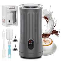 Ovetedot 4 v 1 elektrický napeňovač mlieka s automatickým vypnutím, na teplú a studenú mliečnu penu, na prípravu Latte Macchiato a Cappuccina, svetlosivý 1