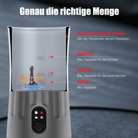Ovetedot 4 v 1 elektrický napeňovač mlieka s automatickým vypnutím, na teplú a studenú mliečnu penu, na prípravu Latte Macchiato a Cappuccina, svetlosivý 6