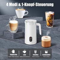 Ovetedot elektrický napeňovač mlieka 400 ml s automatickým vypnutím na prípravu latte macchiato a cappuccina, biely 2