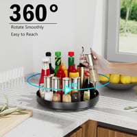 OVICAR 28cm Forgóasztal Fűszertartó Organizer Konyhához Fürdőszobához Fekete 2