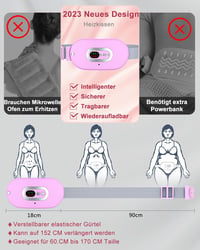 OVIFM Hordozható Menstruációs Fűtőpárna Elektromos Masszázs Funkcióval Lila 7