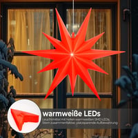 OVILUM Luminous Star 2D XXL LED világítással, piros, 100 cm, 11 ágú, időzítővel 2