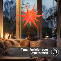 OVILUM Luminous Star 2D XXL LED világítással, piros, 100 cm, 11 ágú, időzítővel 5