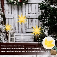 OVILUM Luminous Star 3D LED világítással, 27 cm, időzítővel, kültéri dekoráció 2