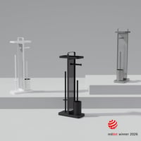 Set WC 4-în-1 Ovimar, Argintiu – Perie de toaletă din silicon, suport pentru hârtie igienică, suport pentru rolă de rezervă și tavă pentru telefon, oțel inoxidabil, Red Do 7
