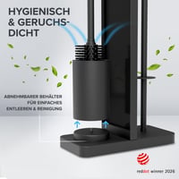 Set WC 4-în-1 Ovimar, Argintiu – Perie de toaletă din silicon, suport pentru hârtie igienică, suport pentru rolă de rezervă și tavă pentru telefon, oțel inoxidabil, Red Do 4