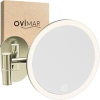 ovimar Blavand Gold LED Kozmetikai Tükör 5x Nagyítás Falra Szerelhető Fúrás Nélkül 1
