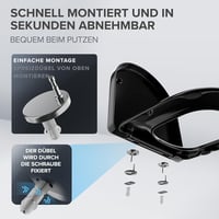 Ovimar D alakú WC ülőke fekete duroplast soft-close mechanizmussal 4