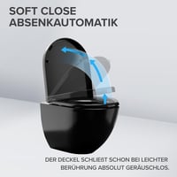 Ovimar D alakú WC ülőke fekete duroplast soft-close mechanizmussal 5