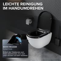 Ovimar D alakú WC ülőke fekete duroplast soft-close mechanizmussal 6