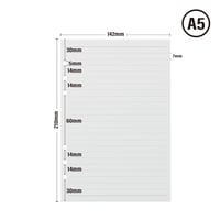 OVISEEN A5 Vonalas Gyűrűs Betétlap 6 Gyűrűs, 135 Lap, 100g/m², 8 mm Vonalköz, Filofax Kompatibilis Újratölthető Tervező Notesz 2