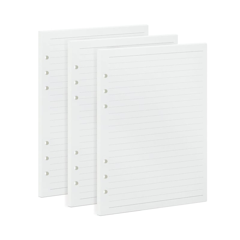 OVISEEN A5 Vonalas Gyűrűs Betétlap 6 Gyűrűs, 135 Lap, 100g/m², 8 mm Vonalköz, Filofax Kompatibilis Újratölthető Tervező Notesz