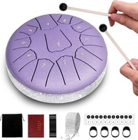 Ovissol Tongue Drum 15 cm 11 Hangú D-dúr Handpan Dob Készlet Kezdőknek - Meditációhoz, Jógához, Hangterápiához - Levendula Lila 1