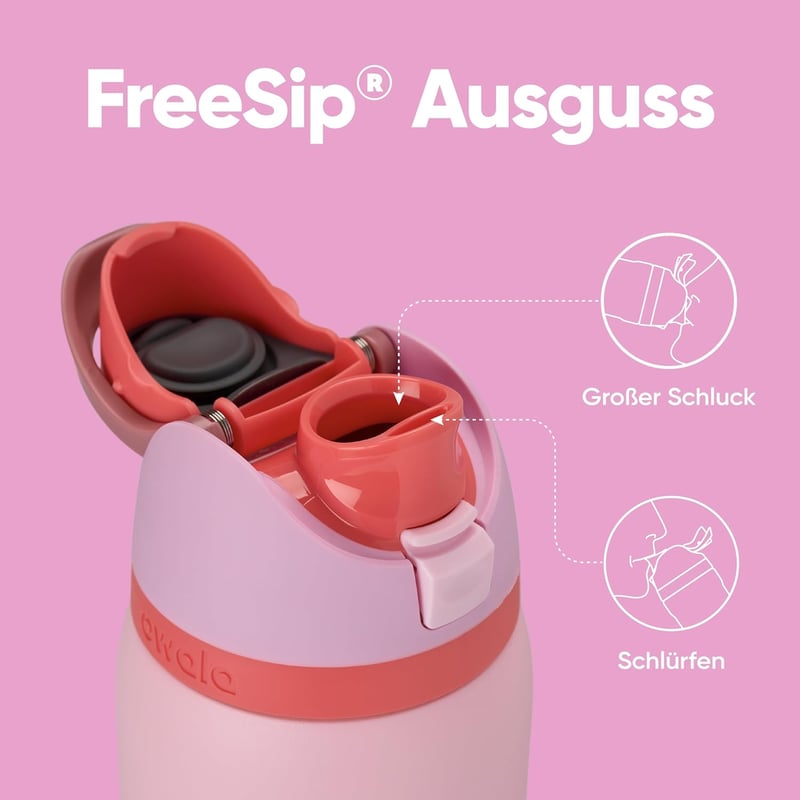 Owala FreeSip Rozsdamentes Acél Ivópalack Szívószállal 945ml BPA-Mentes - 946 ml, Angle Food Cake