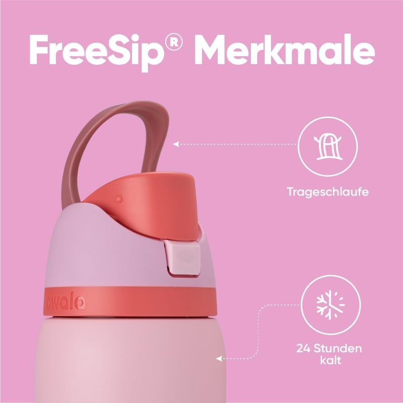 Owala FreeSip Rozsdamentes Acél Ivópalack Szívószállal 945ml BPA-Mentes - 946 ml, Angle Food Cake