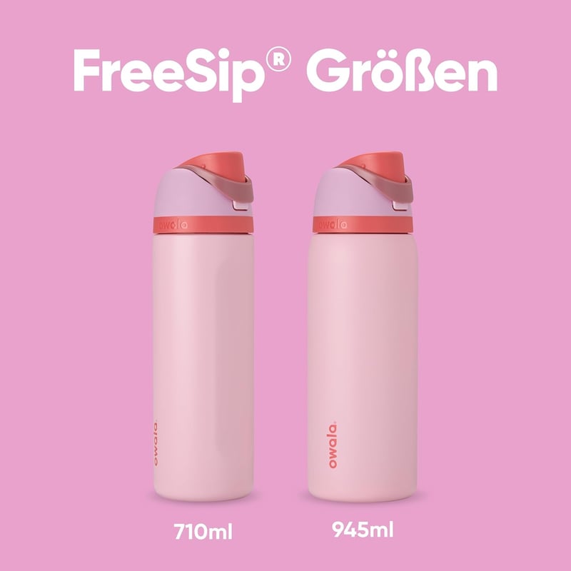Owala FreeSip Rozsdamentes Acél Ivópalack Szívószállal 945ml BPA-Mentes - 946 ml, Angle Food Cake