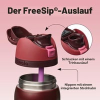 Nerezová fľaša na vodu Owala FreeSip 946 ml (32 oz) – Čierna čerešňovo červená farba, nepriepustná fľaša na pitie 2