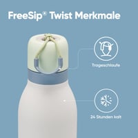 Nerezová fľaša Owala FreeSip Twist 710 ml (24 oz) – Zelená/Biela (Iced Breeze) 2