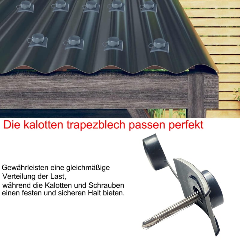 OWDFF Sinus 76/18 Tetőfedő Kupola Hullámlemezhez 100db Sötétszürke