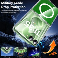 Husă OWKEY pentru Samsung Galaxy Z Flip 8, carcasă magnetică rezistentă la șocuri, compatibilă cu MagSafe, cu protecție de grad militar și spate transparent, husă subțire de protecție 6