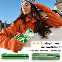 Husă OWKEY pentru Samsung Galaxy Z Flip 8, carcasă magnetică rezistentă la șocuri, compatibilă cu MagSafe, cu protecție de grad militar și spate transparent, husă subțire de protecție 8