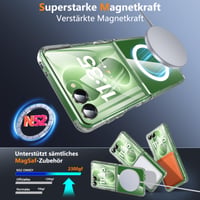 Husă OWKEY pentru Samsung Galaxy Z Flip 8, carcasă magnetică rezistentă la șocuri, compatibilă cu MagSafe, cu protecție de grad militar și spate transparent, husă subțire de protecție 3