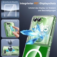 Husă OWKEY pentru Samsung Galaxy Z Flip 8, carcasă magnetică rezistentă la șocuri, compatibilă cu MagSafe, cu protecție de grad militar și spate transparent, husă subțire de protecție 4