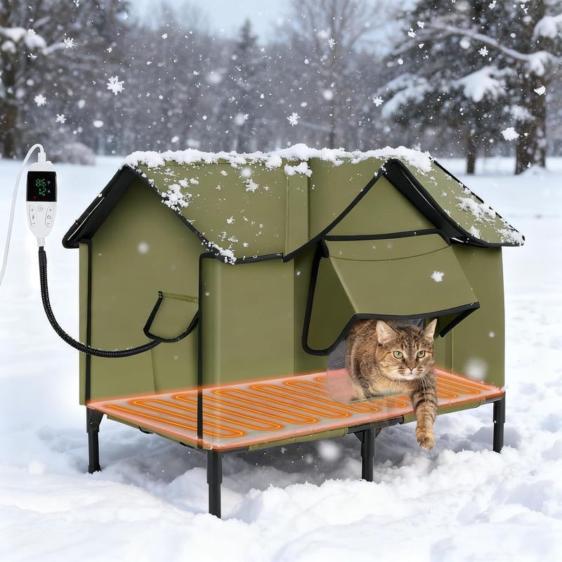 Ownpets fűthető macskavilla termosztáttal, időzítővel, 43x63x43cm XL