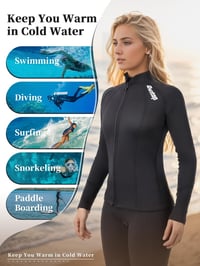 Owntop 2mm Neoprén Búvárruha Felső Férfi Női Hosszú Ujjú Cipzárral 6