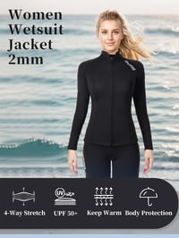 Owntop 2mm Neoprén Búvárruha Felső Férfi Női Hosszú Ujjú Cipzárral 3
